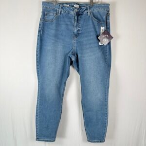 NWT Ava & Viv High Rise Skinny Jeans Women 18 No Gap Waistband Blue Denim Casual